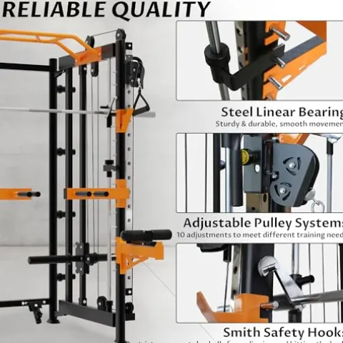 Fitvids Power Rack Home Gym with Pulley System Black