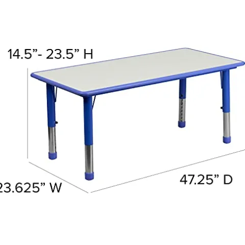 Flash Furniture Wren Blue Height Adjustable Activity Tables Set of 6