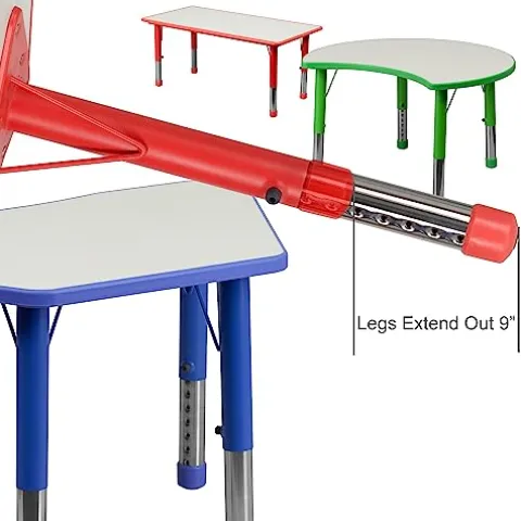 Flash Furniture Wren Blue Height Adjustable Activity Tables Set of 6