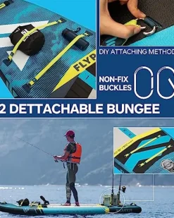 FLYPARK Fishing Inflatable Paddle Board 10’8”x35” Fishing SUP Stand Up Paddleboard Blue