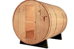 6-Foot Canadian Outdoor Pine Wood 4-Person Barrel Sauna Wet/Dry SPA with 9KW Electric Heater and Lava Rocks