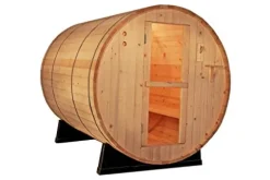 6-Foot Canadian Outdoor Pine Wood 4-Person Barrel Sauna Wet/Dry SPA with 9KW Electric Heater and Lava Rocks