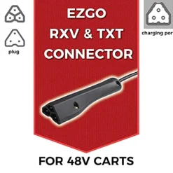 FORM 15 AMP EZGO RXV & TXT Battery Charger for 48 Volt Golf Carts Red