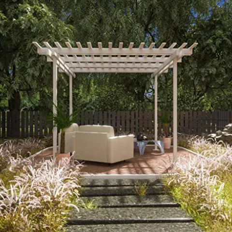 Four Seasons Outdoor Living Solutions Free-Standing Aluminum Pergola 12′ x 12′ White