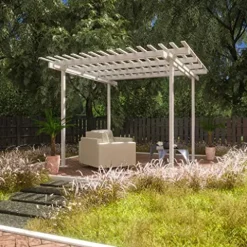 Four Seasons Outdoor Living Solutions Free-Standing Aluminum Pergola 12′ x 12′ White