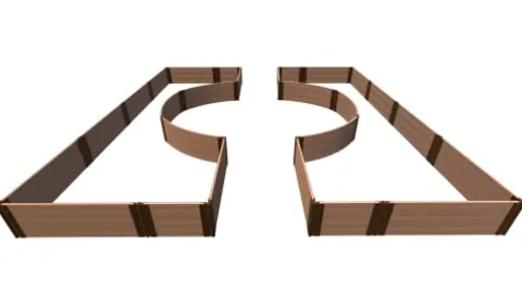 Frame It All Classic Sienna Walk-Through Center Circle Raised Garden Bed 14′ x 16′ x 16.5