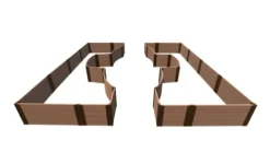 Frame It All Classic Sienna Walk-Through Inner Roboto 14′ x 16′ x 22″ Raised Garden Bed