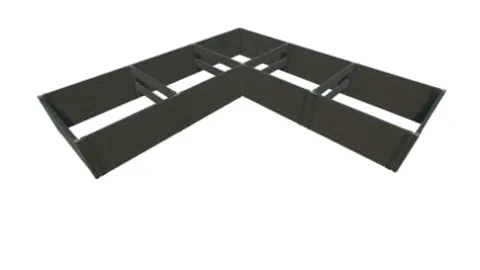 Frame It All Weathered 2″ L Shape 12’x12’x22 Raised Garden Bed Weathered Wood 2