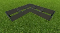 Frame It All Weathered 2″ L Shape 12’x12’x22 Raised Garden Bed Weathered Wood 2