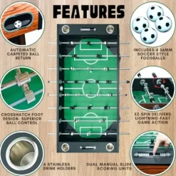 Freetime Fun 56″ Adult Foosball Table Green Cabinet