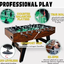 Freetime Fun 56″ Adult Foosball Table Green Cabinet