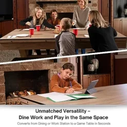 Freetime Fun 7 FT 3 in 1 Multi Game Pool Table with Dining Top Rustic Oak