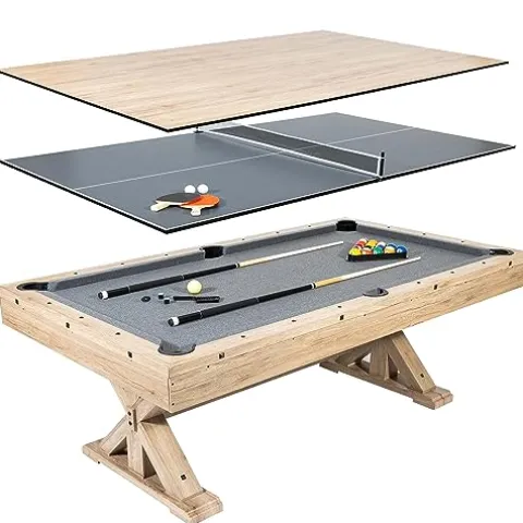Freetime Fun 7 FT 3 in 1 Multi Game Pool Table with Dining Top Rustic Oak