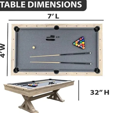Freetime Fun 7 FT 3 in 1 Multi Game Pool Table with Dining Top Rustic Oak