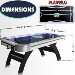 Freetime Fun Air Hockey Table 7ft LED Black