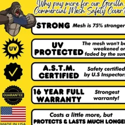 Freetime Fun Pool Safety Cover Commercial Grade Rectangle Blue