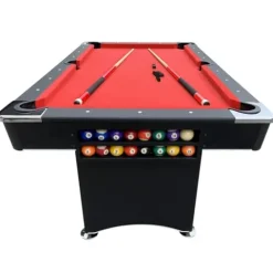 Freetime Fun Portable Pool Table Set Red, Black