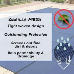 Freetime Fun Rectangle Pool Safety Cover Triple Stitched Mesh 16 YR Warranty Blue