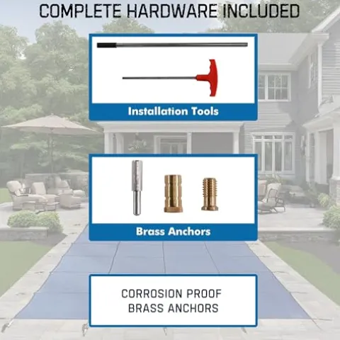 Freetime Fun Solid Winter Inground Pool Cover 30x50ft Blue