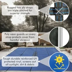 Freetime Fun Solid Winter Inground Pool Cover 30x50ft Blue