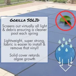 Freetime Fun Solid Winter Inground Pool Cover 16x32ft Blue