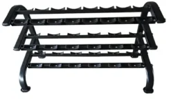 French Fitness 3 Tier Saddle Dumbbell Rack, 10 Pairs