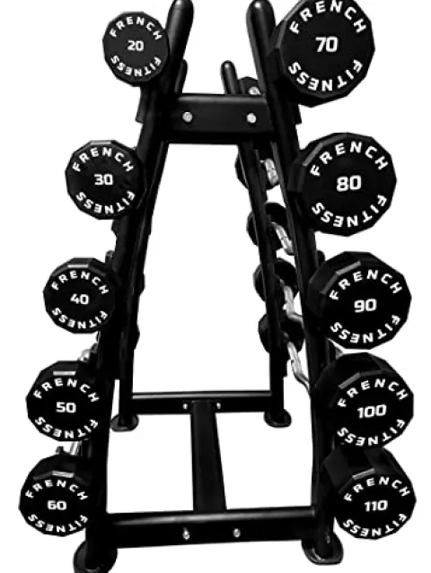 French Fitness EZ Curl Urethane Barbell Bar Set 20-110 lbs (New)