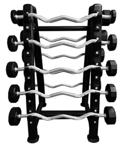 French Fitness EZ Curl Urethane Barbell Bar Set 20-110 lbs (New)