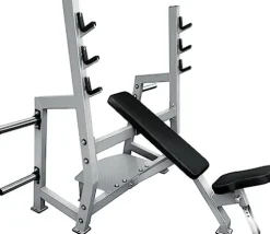 French Fitness Napa Olympic Incline Bench w/Weight Storage Silver