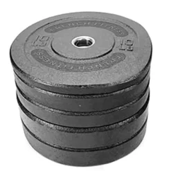 French Fitness Olympic Bumper Plate Set with 7 ft Bar 415 lbs