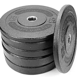 French Fitness Olympic Bumper Plates Set w/7 ft Olympic Bar 425 lbs (New)