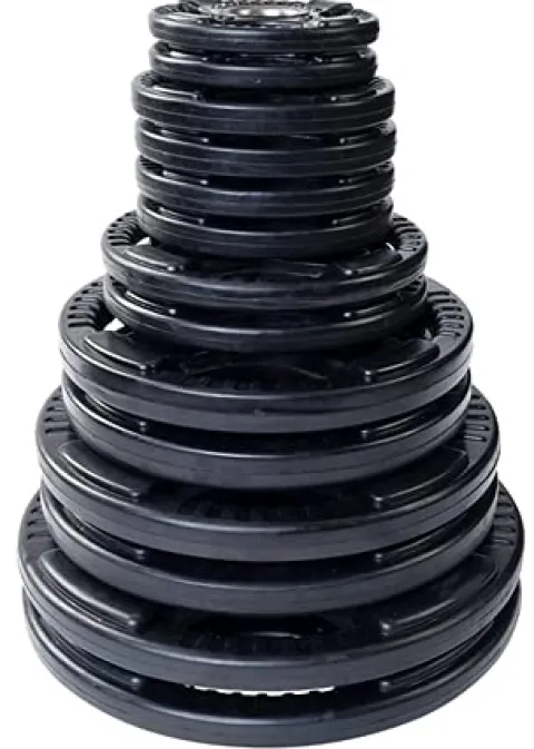 French Fitness Olympic Weight Plate Set 350 lbs Rubber Grip