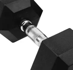 French Fitness Rubber Coated Hex Dumbbell Set 5-50 lbs (New)