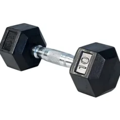 French Fitness Rubber Coated Hex Dumbbell Set 5-50 lbs (New)