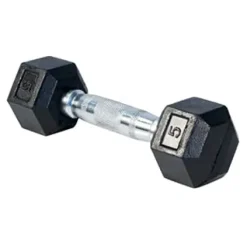 French Fitness Rubber Coated Hex Dumbbell Set 5-50 lbs (New)