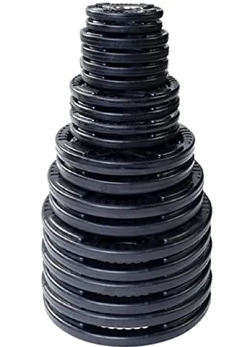 French Fitness Rubber Grip Olympic Weight Plate Set 450 lbs (New)