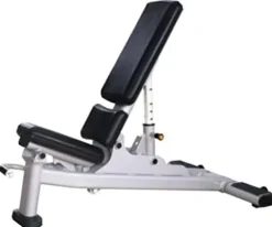 French Fitness Rubber Hex Dumbbell Set with Bench + 3 Tier Dumbbell Rack (New)