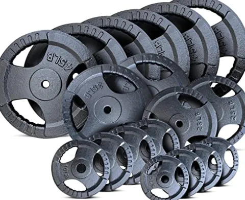 French Fitness Standard Cast Iron 1″ Weight Plate Set 450 lbs (New)