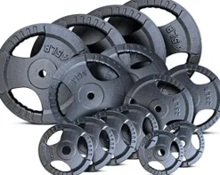 French Fitness Standard Cast Iron 1″ Weight Plate Set 350 lbs