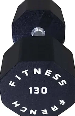 French Fitness Urethane 8 Sided Hex Dumbbell 130 lbs