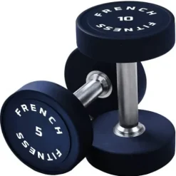 French Fitness Urethane Round Pro Style Dumbbell Set (5-60 lbs)