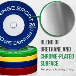 Fringe Sport Olympic Bumper Weight Plates – Kilogram Colored Competition Plates, 120 KG Set