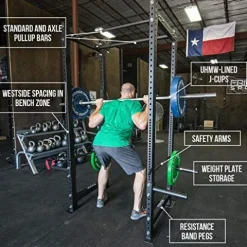 FringeSport Floor-Mounted Power Cage for Weightlifting & Pullups