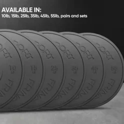 FringeSport MILSPEC Bumper Plates Set Black 100lb-260lb