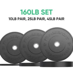 FringeSport MILSPEC Bumper Plates Set Black 100lb-260lb