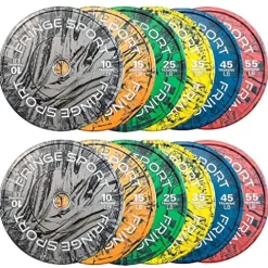 FringeSport Tie-Dye Tiger Stripe Bumper Plates Set 370 lbs