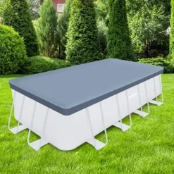 Funsicle Durable Rectangular Pool Cover for Oasis and Activity Pools Gray