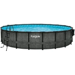 Funsicle Oasis Designer Above Ground Pool Dark Herringbone