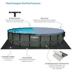 Funsicle Oasis Designer Above Ground Pool Dark Herringbone