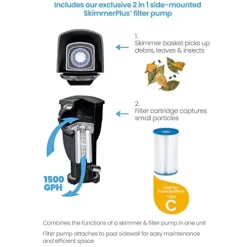 Funsicle Oasis Designer Above Ground Pool Dark Herringbone